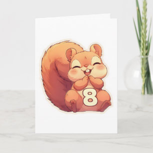 Number Eight Eichhörnchen Anime Glücklich Feiertagskarte