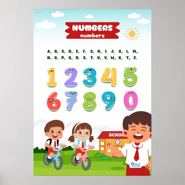 Number Featuring Happy Kids Poster (Vorne)
