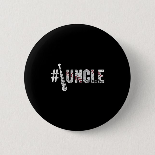 Number One Baseball Uncle Fathers Day Funny Baseba Button (Vorderseite)