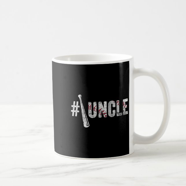 Number One Baseball Uncle Fathers Day Funny Baseba Kaffeetasse (Rechts)