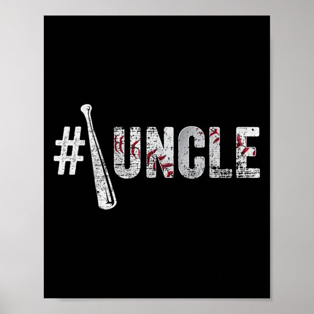 Number One Baseball Uncle Fathers Day Funny Baseba Poster (Vorne)