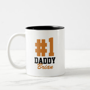 Number One Daddy Personalisierter Name Vatertag Zweifarbige Tasse