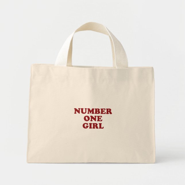 Number One Girl-Tragetasche Mini Stoffbeutel (Vorne)