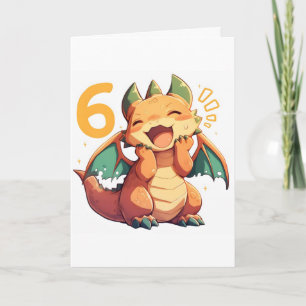 Number Six Happy Dragon Anime Feiertagskarte