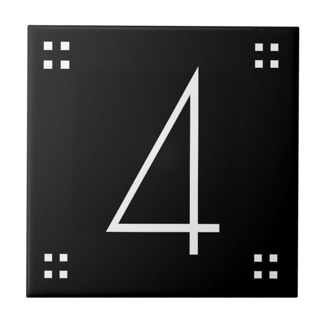 Number Tile - Art Deco Keramik Tile Fliese (Vorderseite)