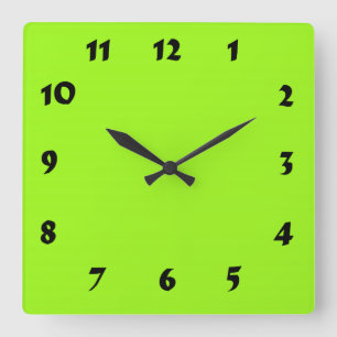 Numberbare Neon Bright Green Uhr