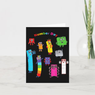 Numberblock-Nummer Tag lustige glückliche Zahlen Karte