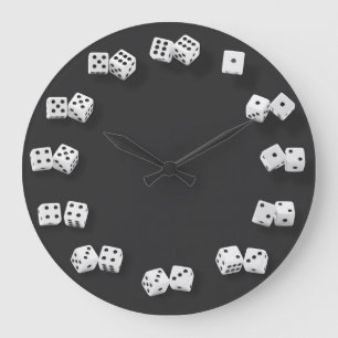 Numbere Dice Novelty Clock Große Wanduhr
