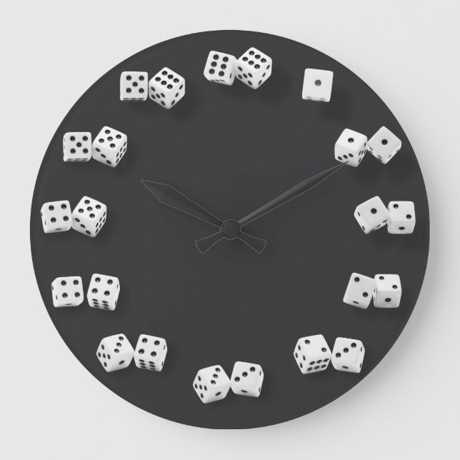 Numbere Dice Novelty Clock Große Wanduhr (Vorderseite)