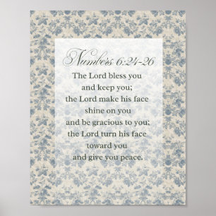 Numbers 6:24-26 Bibelvers-Kunst Poster