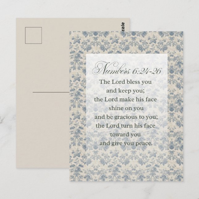 Numbers 6:24-26 Bibelvers-Kunst Postkarte (Vorne/Hinten)