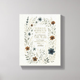 Numbers 6:24–26 Priesterlicher Segen Vintage Flora Leinwanddruck