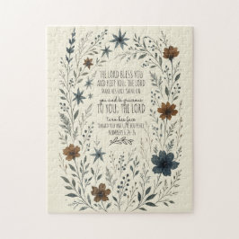 Numbers 6:24–26 Priesterlicher Segen Vintage Flora Puzzle