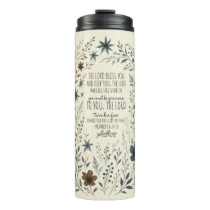 Numbers 6:24–26 Priesterlicher Segen Vintage Flora Thermosbecher