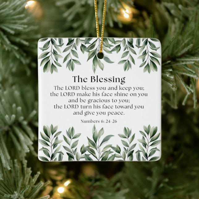 Numbers 6:24-26 The Lord Bless You and Keep You Keramikornament (Baum)