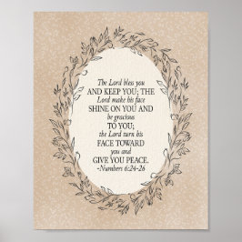 Numbers 6:24–26 The Lord Bless You Neutral Vintage Poster