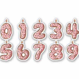NUMBERS BIRTHDAY CANDLES SET AUFKLEBER