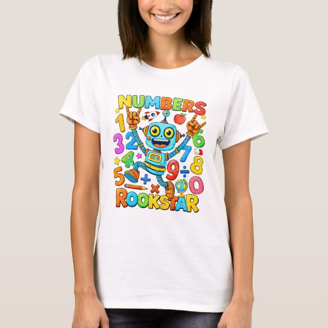Numbers Rockstar Cute Maths T Shirt for Kids (Vorderseite)