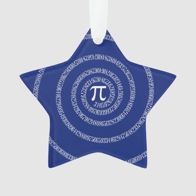 Numbers Spiral for Pi on Navy Blue Ornament (Vorderseite)