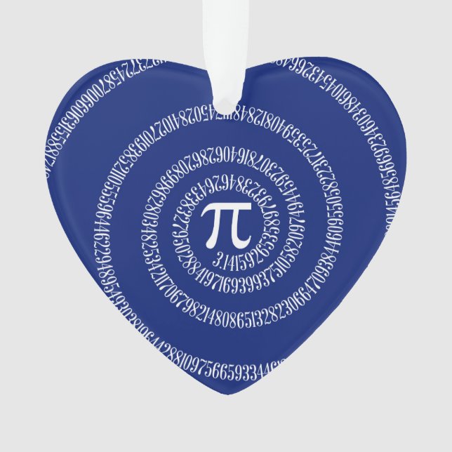 Numbers Spiral for Pi on Navy Blue Ornament (Vorderseite)
