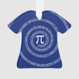 Numbers Spiral for Pi on Navy Blue Ornament