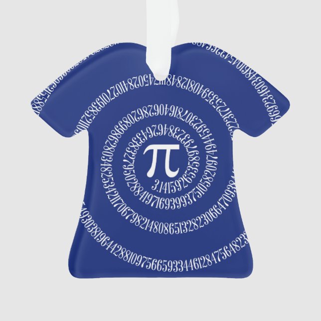 Numbers Spiral for Pi on Navy Blue Ornament (Vorderseite)