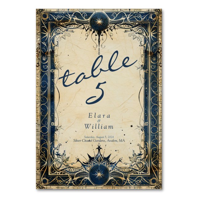 Numenorean Royal Wedding Tischnummer (Vorderseite)