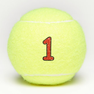 Numeral 1, one, 1 year, number 1, number one tennisbälle