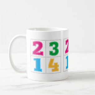 Numerische Reihe 1234 Kaffeetasse