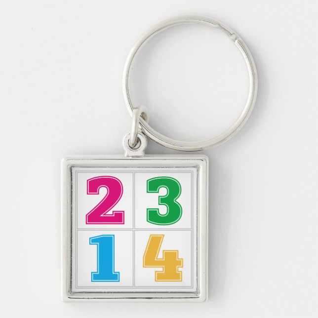 Numerische Reihe 1234 Schlüsselanhänger (Vorne)