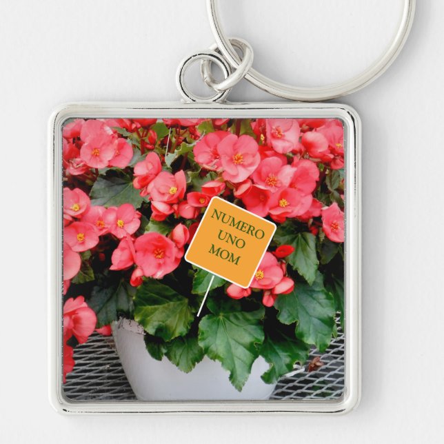 "NUMERO UNO MAMA" /MOTHER'S DAY FLORAL KEY RING SCHLÜSSELANHÄNGER (Vorne)