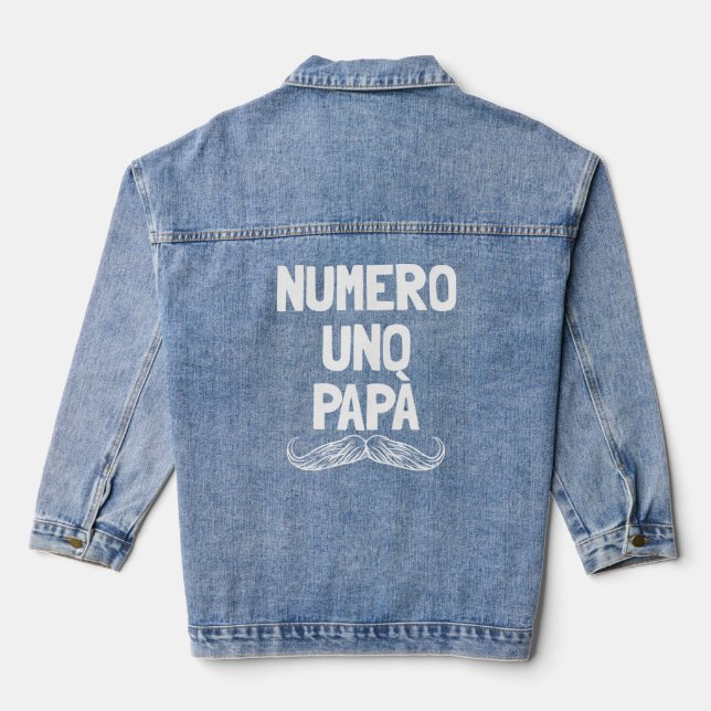 Numero Uno Papa Italienischer Vater Vater Nummer 1 Jeansjacke (Rückseite)