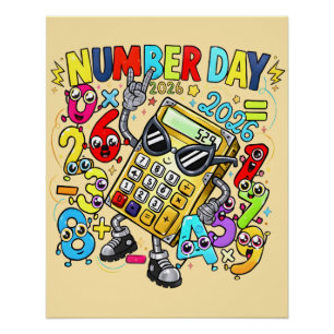 Numertag 2026 Mathe-Plakat für Kinder UK-Klassenzi Poster