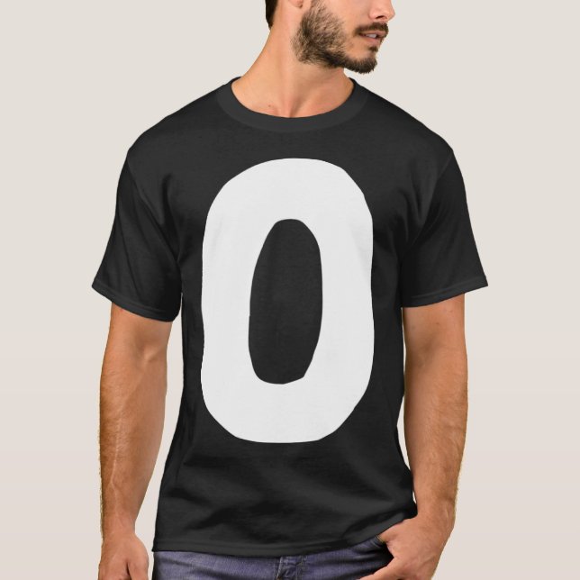 Nummer 0 groß und fett weiß T-Shirt (Vorderseite)
