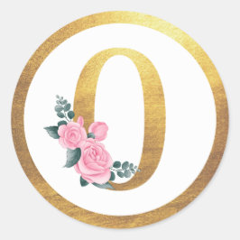 Nummer 0 Rosenrosen, Blütenfarben und elegantes Go Runder Aufkleber