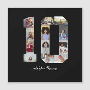 Nummer 10 Foto-Collage Magnetkarte