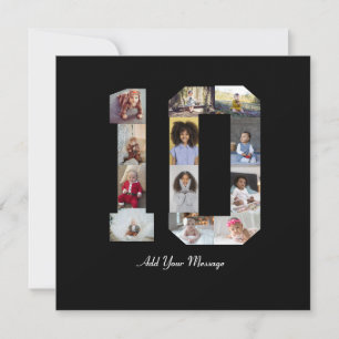 Nummer 10 Foto Collage Poster Dankeskarte