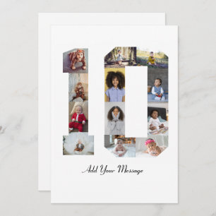 Nummer 10 Foto Collage Poster Feiertagskarte