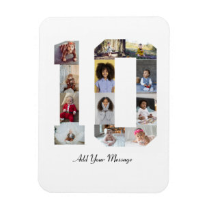 Nummer 10 Foto Collage Poster Magnet