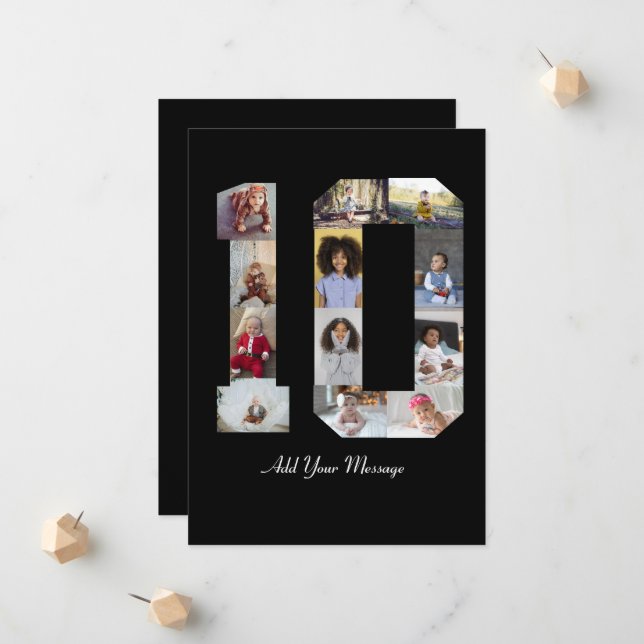 Nummer 10 FotoCollage Ankündigung (Vorderseite/Rückseite Beispiel)