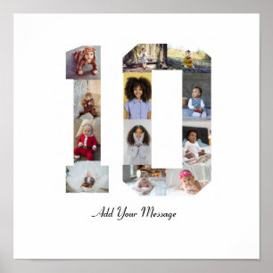 Nummer 10 Fotocollage Poster