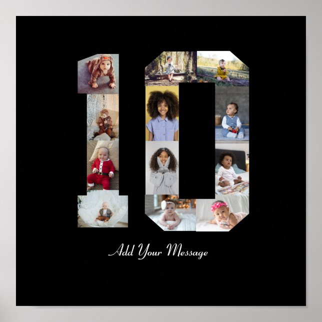 Nummer 10 FotoCollage Poster (Vorne)