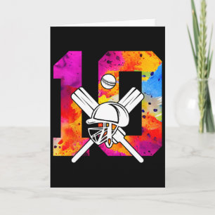 Nummer 10 Jahre Cricket 10. Geburtstag 1 Karte