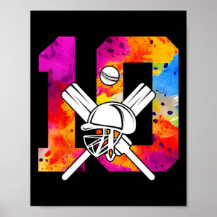 Nummer 10 Jahre Cricket 10. Geburtstag 1 Poster