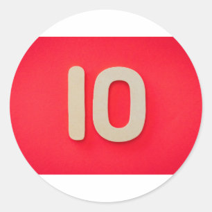 NUMMER 10 RUNDER AUFKLEBER