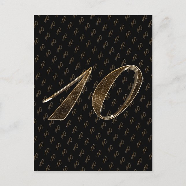 Nummer 10 Schwarzes Gold 10. Hochzeitstag Postkarte (Vorderseite)