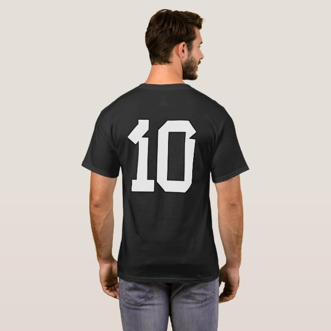 Nummer 10 T-Shirt (Schwarz voll)