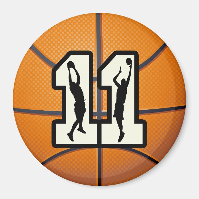 Nummer 11 Basketball und Spieler Magnet (Vorne)