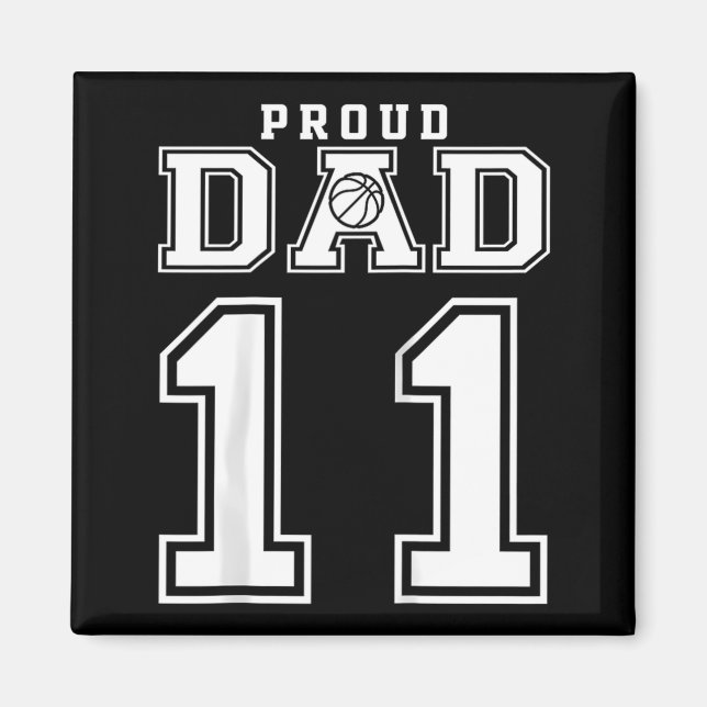 Nummer 11 Custom Proud Basketball Vater Personalis Magnet (Vorne)