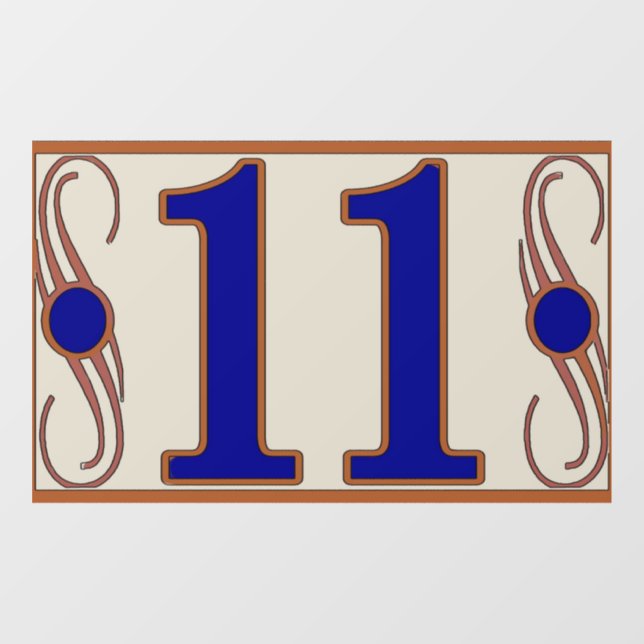 Nummer 11 fensteraufkleber (Blatt)